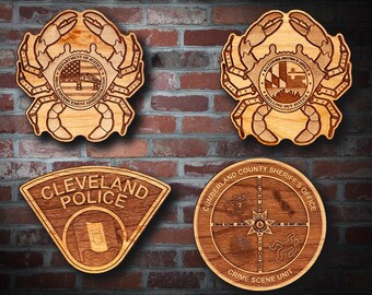 Wooden Misc. Police Patch Plaque #112