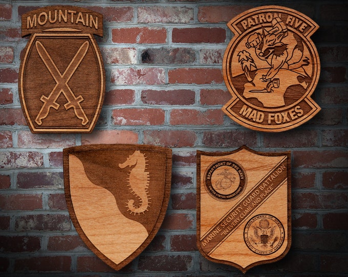 Wooden Misc. Military Patch Plaque 6