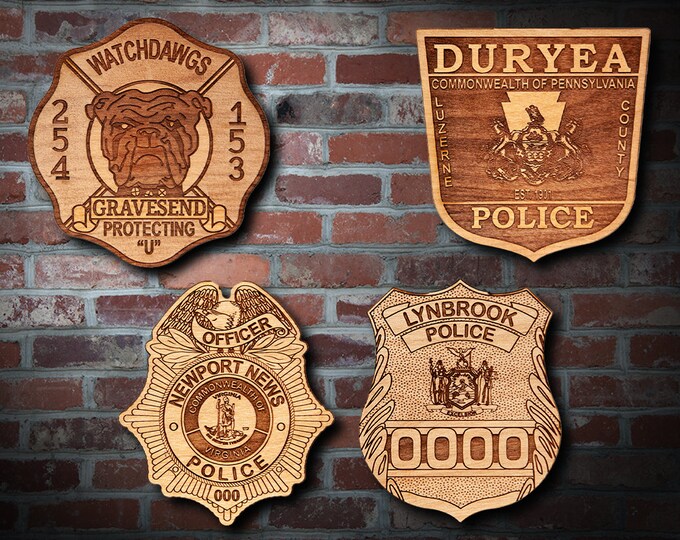 Wooden Miscellaneous Police Badge or Patch Plaque #68