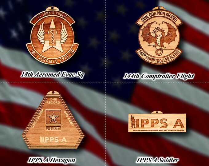 Wooden Misc. Military Patch Ornament 28