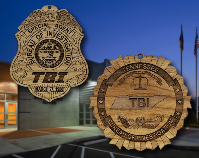 Wooden TBI Badge & Patch Ornament