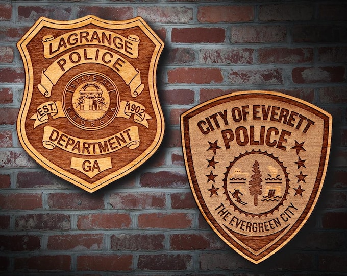 Wooden Miscellaneous Police Badge or Patch Plaque #108