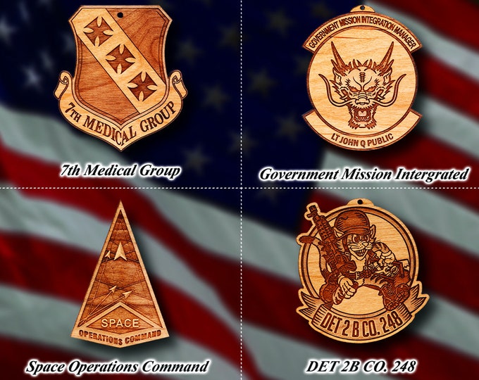 Wooden Misc. Military Patch Ornament 22
