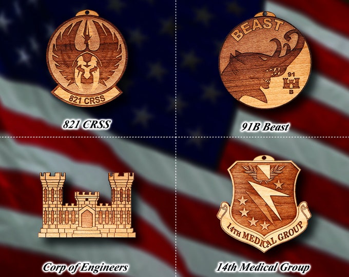 Wooden Misc. Military Patch Ornament 33