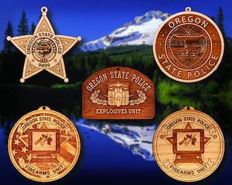 Personalized Wooden Oregon State Police Ornament