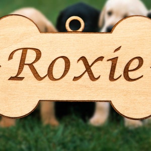Personalized Wooden Dog Bone Christmas Ornament