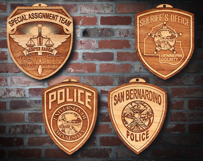 Wooden Miscellaneous  Police Badge or Patch Plaque #59