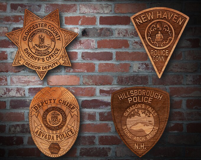 Wooden Miscellaneous  Police Badge or Patch Plaque #14