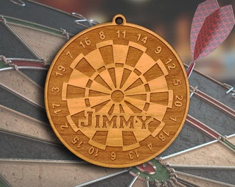 Wooden Dart Board Darts Ornament