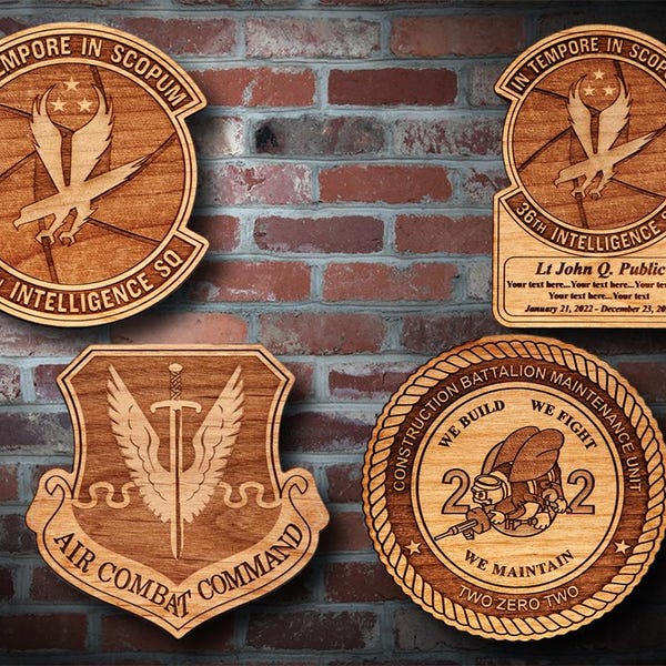 Wooden Misc. Military Patch Plaque #109