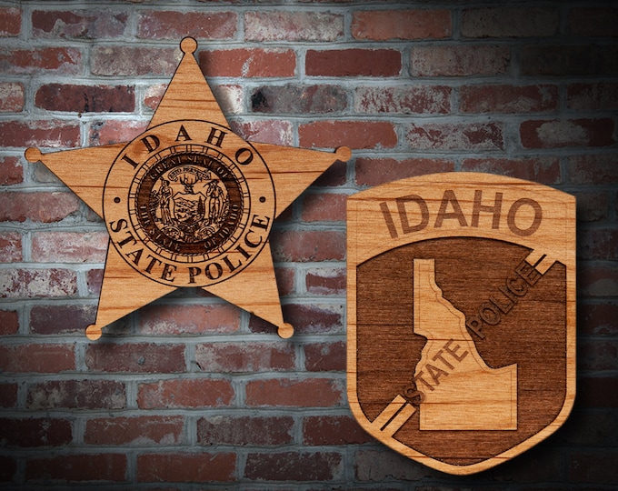 Wooden Idaho SP Badge or Patch Plaque