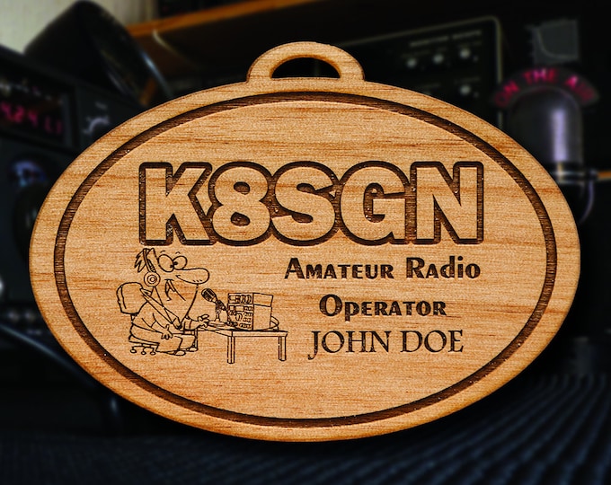 Wooden Ham Radio Ornament