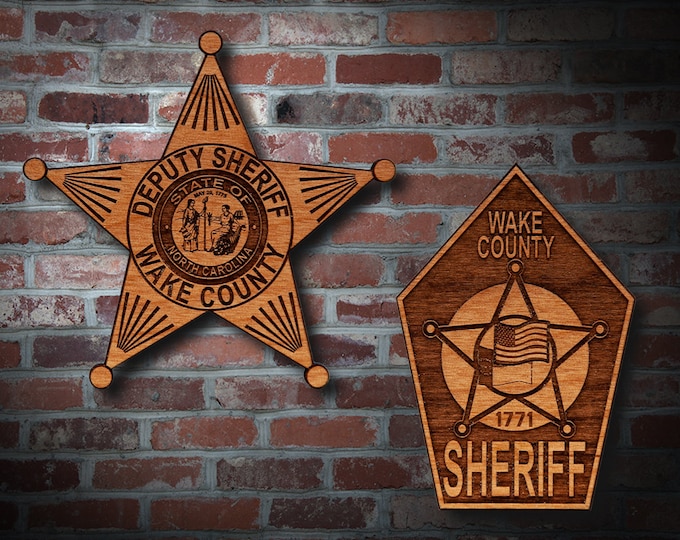 Wooden Wake Co NC Sheriff Badge or Patch Plaque
