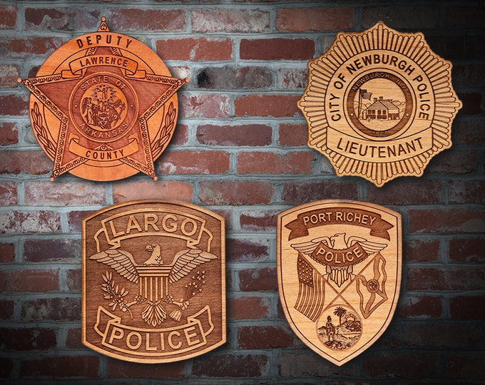 Wooden Miscellaneous  Police Badge or Patch Plaque #38