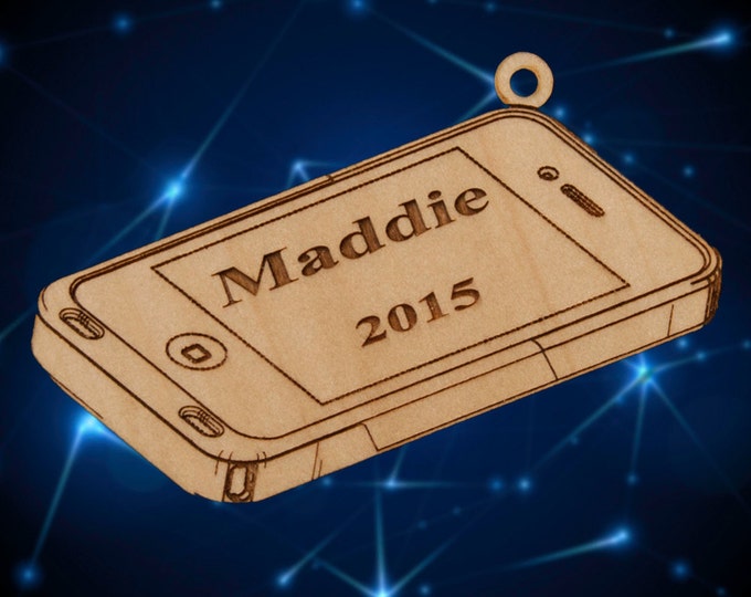 Personalized Wooden Smart Phone Christmas Ornament