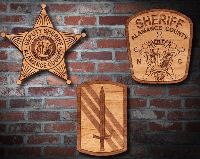 Wooden Alamance Co NC Sheriff Badge or Patch