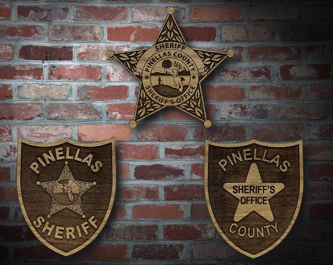 Wooden Pinellas Co FL Sheriff Badge or Patch Plaque