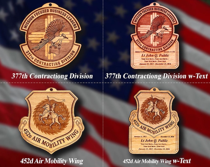 Wooden Misc. Military Patch Ornament #135