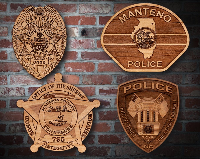Wooden Miscellaneous  Police Badge or Patch Plaque #13