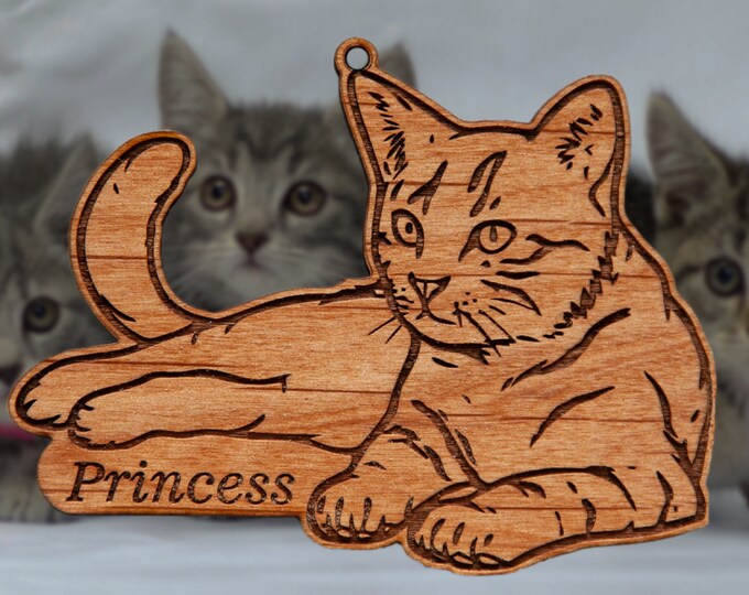 Wooden Cat Ornament