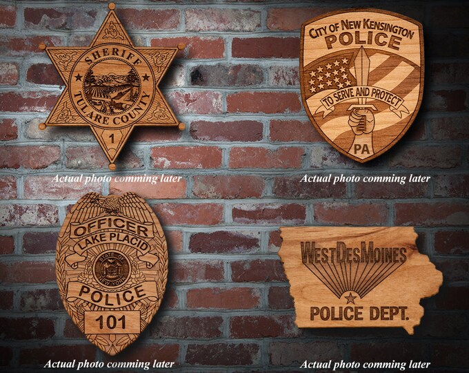 Miscellaneous  Wooden Police Badge & Patches 6
