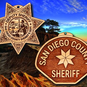 San Diego PD Sheriff Badge or Patch Ornament - Etsy