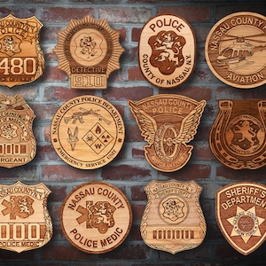 Nassau County PD Badge and Patch Plaques