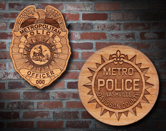 Wooden Nashville Metro Badge or Patch Plaque