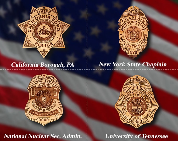 Misc. Wooden Police Badge or Patch Ornament #52