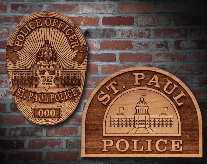 Wooden St Paul MN Badge or Patch Plaque
