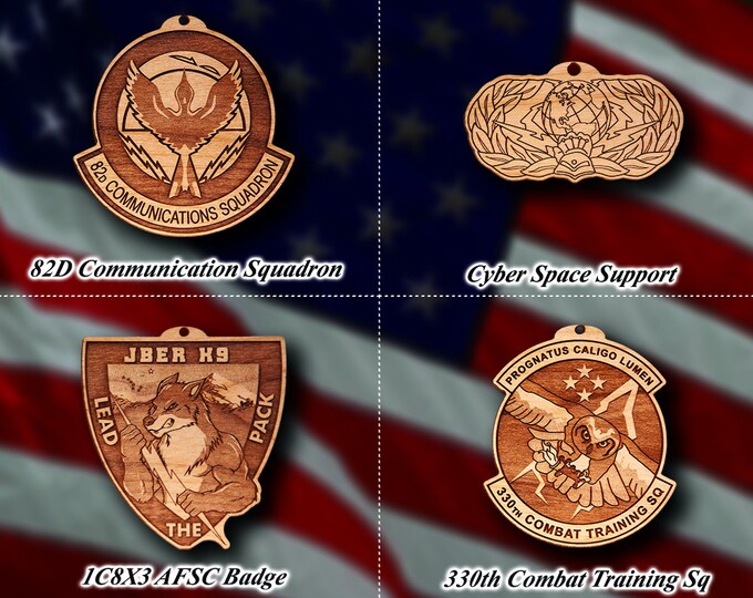 Wooden Misc. Military Patch Ornament 43