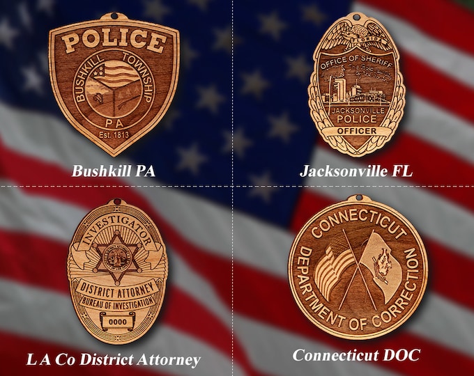 Misc. Wooden Police Badge or Patch Ornament #90