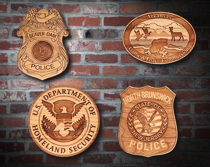 Wooden Miscellaneous  Police Badge or Patch Plaque #55