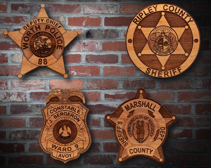 Wooden Miscellaneous  Police Badge or Patch Plaque #12