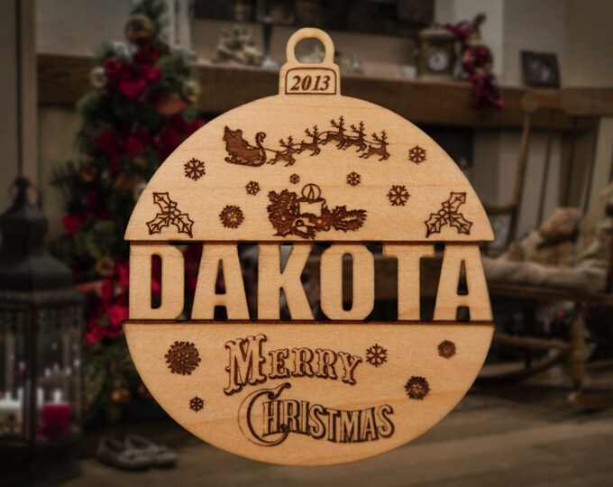 Personalized Wooden Name Cutout Christmas Ornament