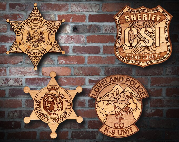 Wooden Miscellaneous  Police Badge or Patch Plaque #51