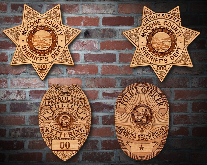 Wooden Miscellaneous  Police Badge or Patch Plaque #25