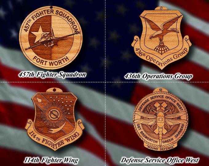 Wooden Misc. Military Patch Ornament 10