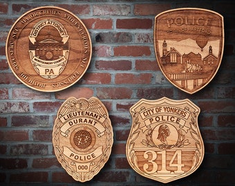 Wooden Miscellaneous Police Badge or Patch Plaque #77