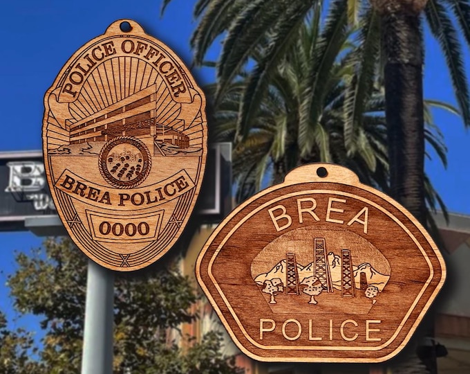 Brea CA Police Badge or Patch Ornament