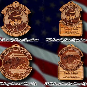 Wooden Misc. Military Patch Ornament #126