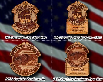 Wooden Misc. Military Patch Ornament #126