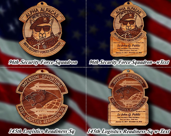 Wooden Misc. Military Patch Ornament #126