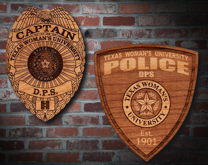 Wooden Texas Womans Univ. Badge or Patch Plaque