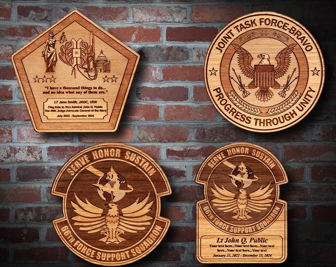 Wooden Misc. Military Patch Plaque 86