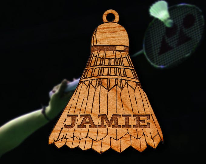 Wooden Badminton Ornament