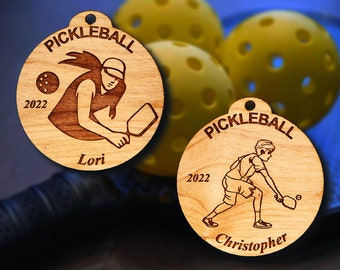 Personalized Wooden Pickleball Ornaments