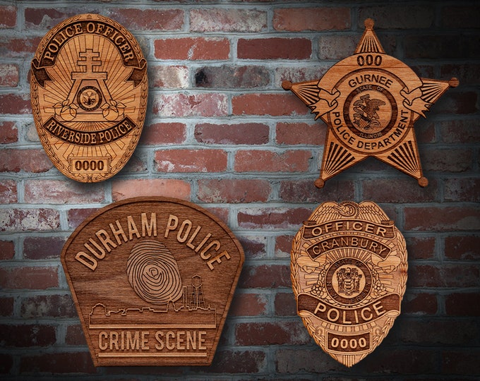 Wooden Miscellaneous  Police Badge or Patch Plaque #17
