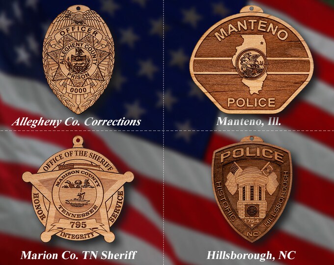 Wooden Miscellaneous Police  Badge or Shoulder Patch Ornament #13