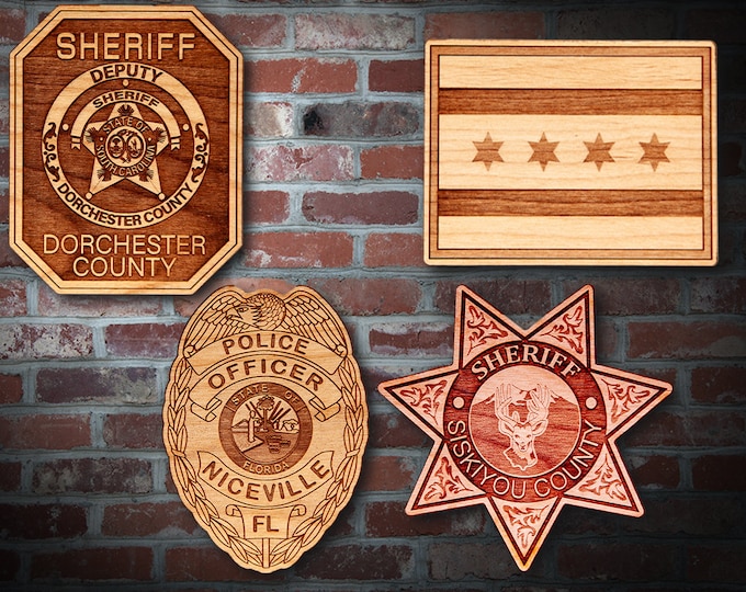 Wooden Miscellaneous Police Badge or Patch Plaque #83